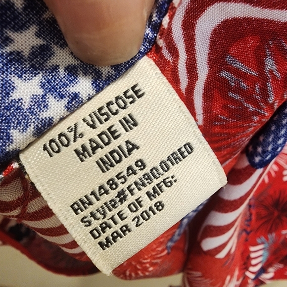 FREE PLANET Men's  USA Flag Patriotic Short Sleeves Button Down Shirt size L - Picture 8 of 9